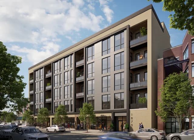 Rendering of the 1880 N Milwaukee apartment building